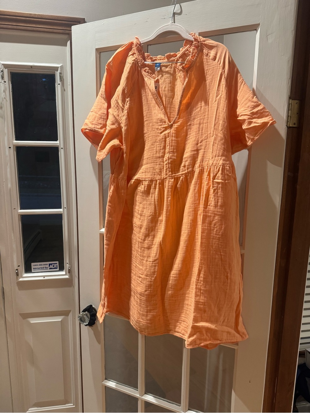 Old Navy Peach-Orange Cotton Peasant Dress in size TALL